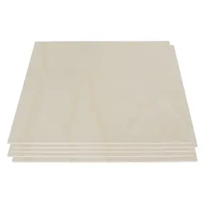 Pack of 5 Laser Plywood Poplar Sheets 400mm x 400mm x 3mm