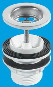 McAlpine BSW11P 1.25" x 60mm Stainless Steel Flange Centre Pin Basin Waste Backnut and Washer