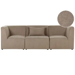 3 Seater Modular Jumbo Cord Sofa Taupe LEMVIG