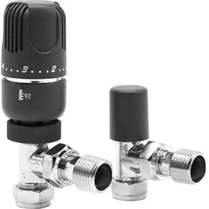 Westherm Clic Angle Thermostatic Radiator Valve (Pack of 2) Anthracite (One Size)