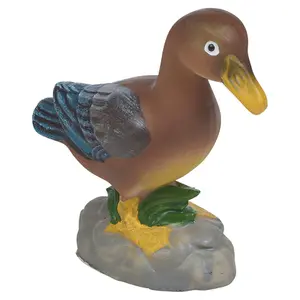 URBNLIVING 14cm Height 3 Pcs Decorative Duck Ornaments Polyresin Bird Sculpture Garden Collectables