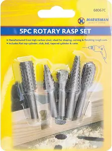 Pack Of 5 Rotary Rasp Set Wood Carving File Rasp Power Drill Bits