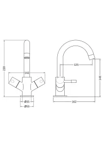 Round Mono Lever Basin Mixer Tap - Chrome