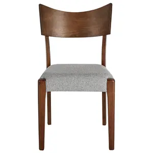 Set of 2 Dining Chairs EDEN Rubberwood Light Grey