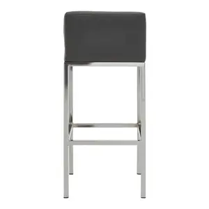 Madeline Upholstered Counter Stool with Metal Frame Silver / Grey