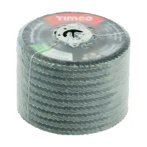 TIMCO Set of Flap Discs Zirconium Type 29 Conical P60 Grit - 115 x 22.23