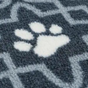 JVL Machine Washable Pet Mat 40 x 70 cm, Lattice Paws