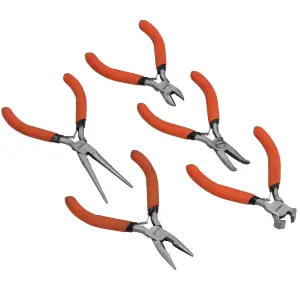 Mini Pliers Cutter 5pc Storage Case Craft Model Electric Cutting Long Nose