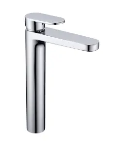 VURTU Nyx Round High Basin Mixer, 1/4 Turn, Single Lever Ceramic Disc, High/ Low Water Pressure, 293(H) x 42(W), Chrome, 681104