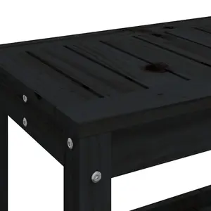 Berkfield Garden Bench Black 82.5x35x45 cm Solid Wood Pine