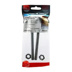 Timco - Carriage Bolts & Hex Nuts - Stainless Steel (Size M10 x 130 - 2 Pieces)