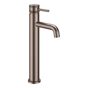 Bathroom Basin Tall Mono Mixer Tap Pillar Mounted Solid Brass - Brushed Bronze