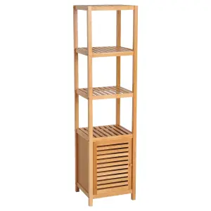 HOMCOM 140 cm Storage Unit Freestanding Cabinet w/ 3 Shelves Cupboard for Home