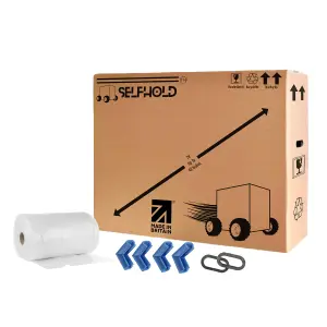 Double Wall Cardboard TV box with Foam Corners, Bubble Wrap & Easy Grip Hand Holds (40 Inch)