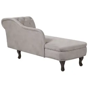 Right Hand Chaise Lounge Velvet Taupe NIMES