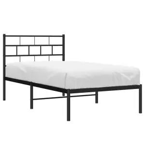 Berkfield Metal Bed Frame with Headboard Black 80x200 cm