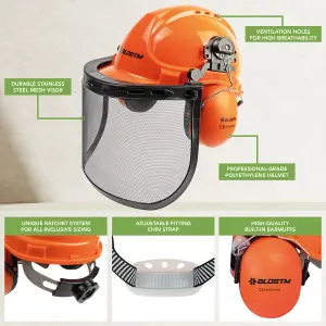 BLOSTM Chainsaw Safety Helmet With Visor