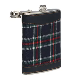 Maison by Premier Blue Tartan Hip Flask