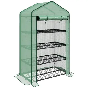 Outsunny 90 x 49 x 160cm Portable Mini Greenhouse with Shelves, Green