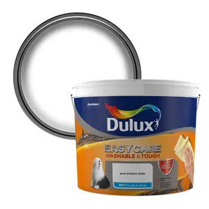 Dulux Easycare Brilliant white Matt Wall & ceiling Emulsion paint, 10L