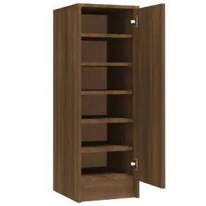 Berkfield Shoe Cabinet Brown Oak 32x35x92 cm Engineered Wood