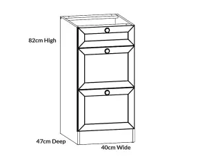 400mm Kitchen Drawer Base Unit Cabinet 40cm Cupboard White / Chalk Gloss Junona