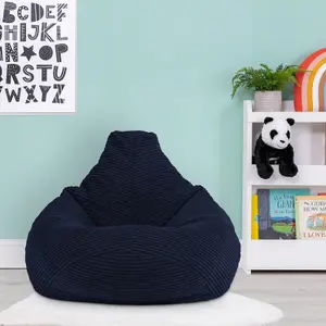 icon Kids Dalton Corduroy Bean Bag Chair Navy Blue Childrens Bean Bags