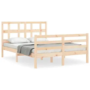 Berkfield Bed Frame with Headboard 120x200 cm Solid Wood