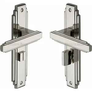 Heritage Door Handle for Bathroom Astoria Design Polished Nickel