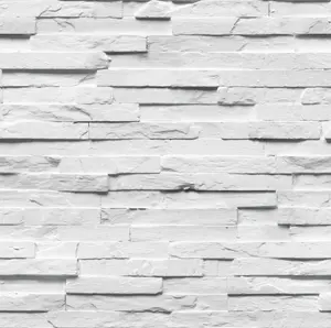 Fine Decor Ledgestone White Stone effect Smooth Wallpaper