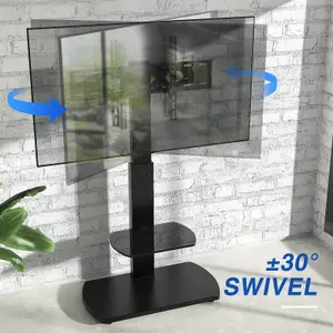 Floor Pedestal TV Stand Upto 55inch TV Black