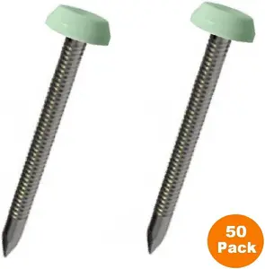 50 x Chartwell Green UPVC 30mm Poly Top Pins Plastic Headed Fascia Fixings