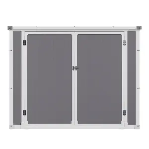 Outdoor Storage Garden Tool Bicycle Double Door Storage Shed in Grey