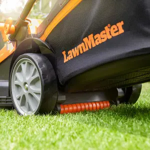 LawnMaster 1600W 37cm Electric Lawn Mower with Rear Roller - 2 Year Guarantee