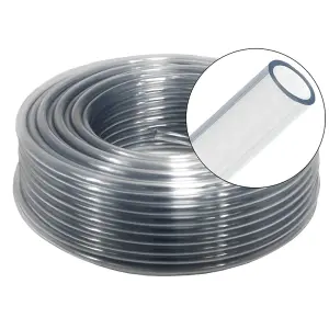 50 m / 164 ft of 16 mm ID PVC Tube Clear Plastic Hose Pipe - Food Grade - Fish Pond Car Aquariums Air