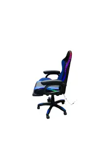 Gaming Chair Black and Blue with LED Lights