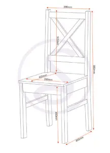 Salvador Tile Top Dining Set 2 Chairs White Distressed Waxed Pine