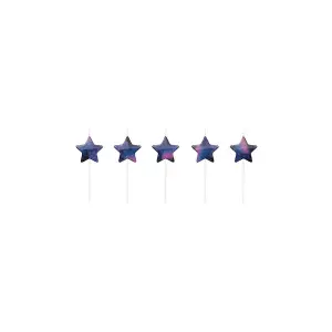 Creative Party Stars Pick Candles (Pack of 5) Multicoloured (One Size)