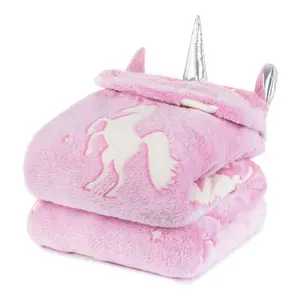 UNICORN GLOW IN THE DARK KIDS HOODED BLANKET