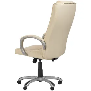 Massage Chair Faux Leather Cream GRANDEUR