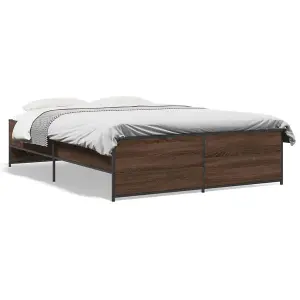 Berkfield Bed Frame without Mattress Brown Oak 140x190 cm