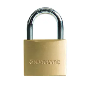 Silverline MSS03 Brass Padlock with Keys 40mm