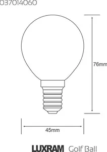 Golf Ball E14 Opal 60W Incandescent/T