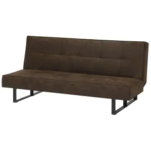 Sofa Bed DERBY Dark Brown Faux Leather