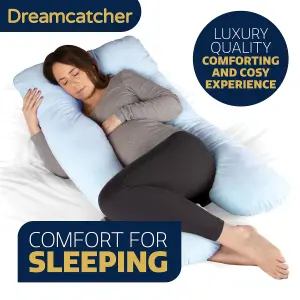 Dreamcatcher Pregnancy Pillow Micro Fleece U Shaped Maternity Support Pillow Blue