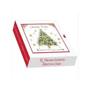 Out Of The Blue O Christmas Tree Square Christmas Card (Pack of 12) Red/White (One Size)