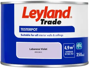 Leyland Trade Vinyl Matt Walls & Ceilings Emulsion Paint Lebanese Violet (PPG1250-3) 350ml Tester