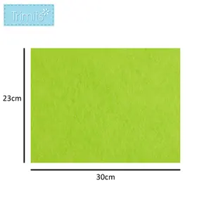 A/FELT 23X30CM PK10 - Felt: Acrylic: 23 x 30cm: Lime: 10 Pieces - Trimits