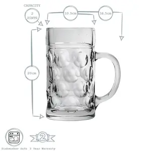 1300ml Beer Mug Set (Set of 2)