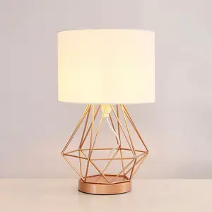 Haigler Metal Table Lamp Copper / White / LED Bulb